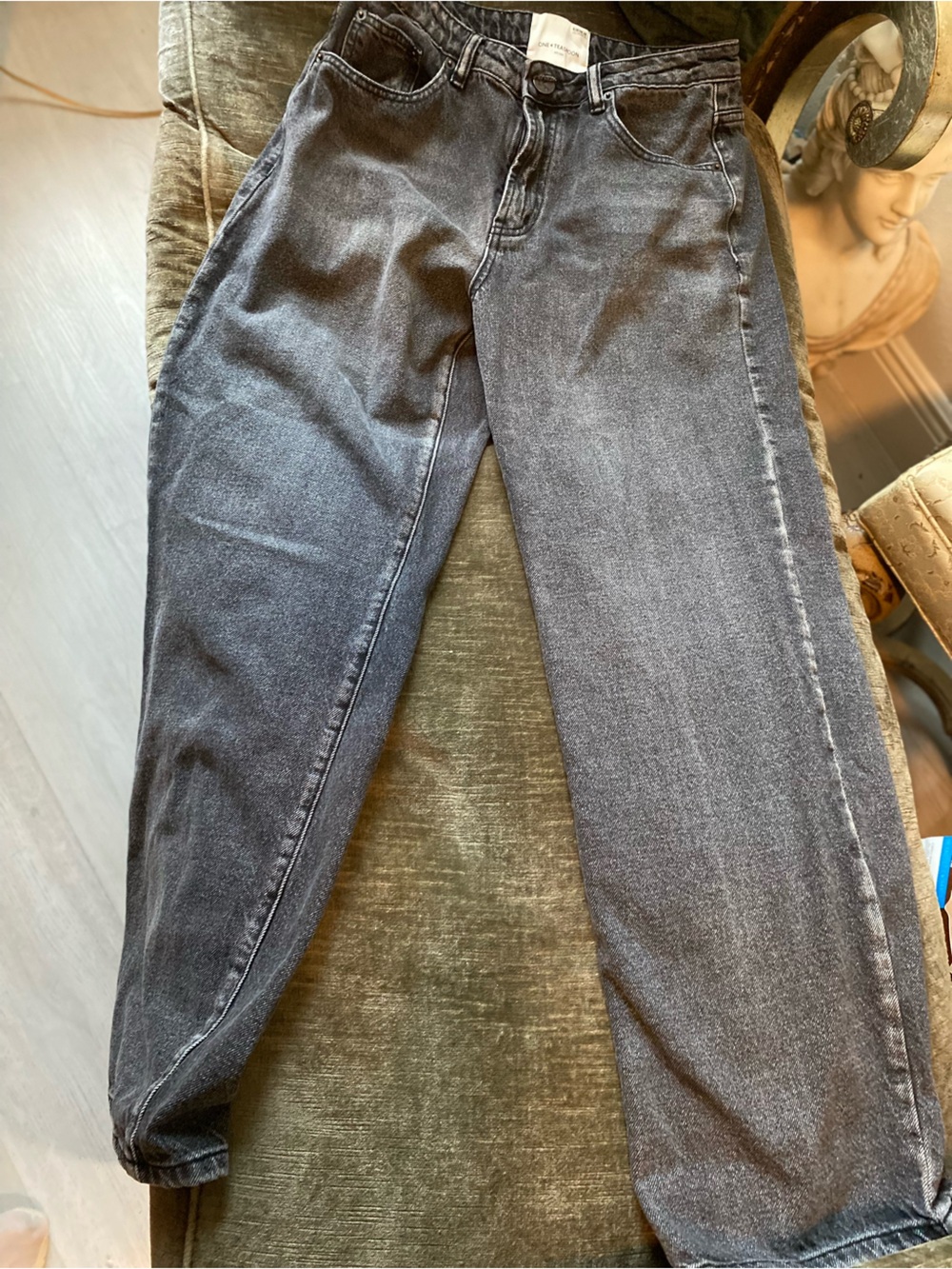 Re/Done Black Wash Flare Jeans